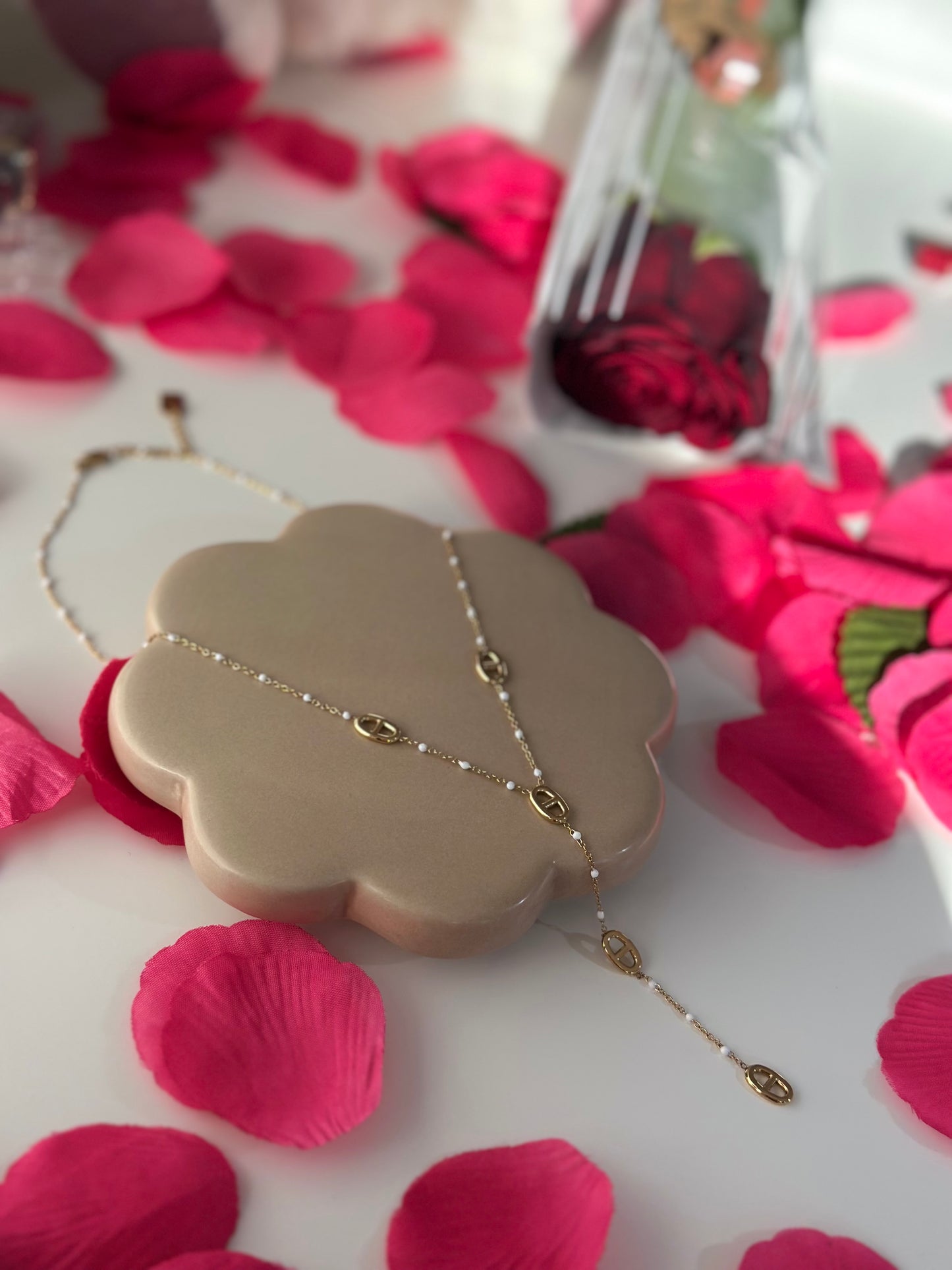 Collier trio blanc