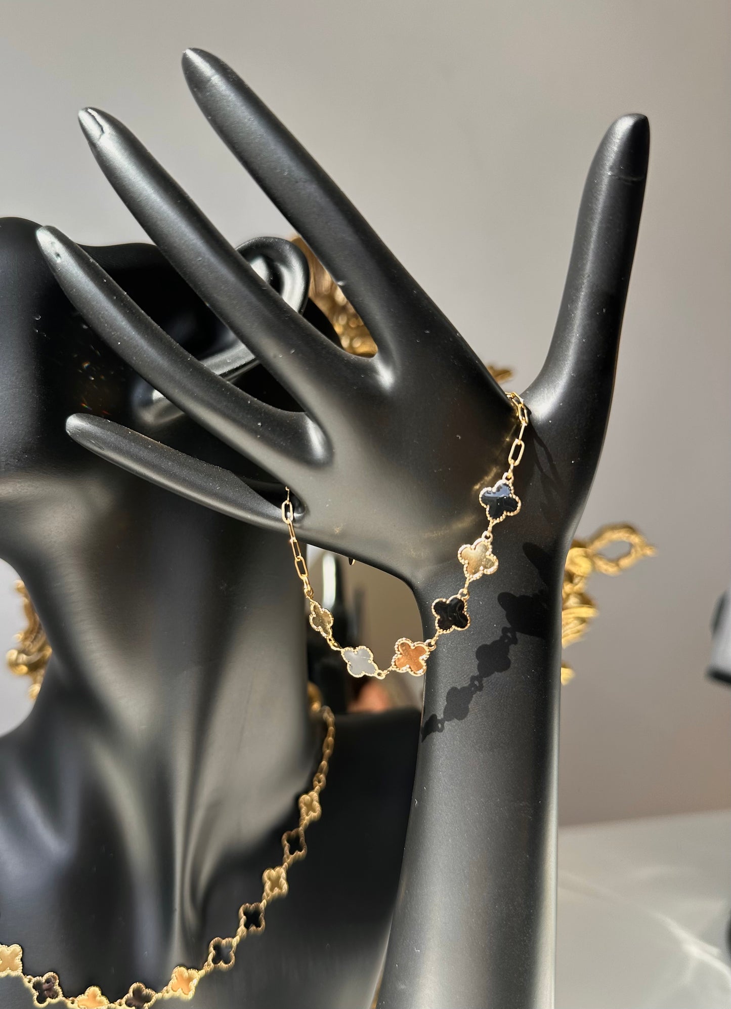 Bracelet trèfle bicolore