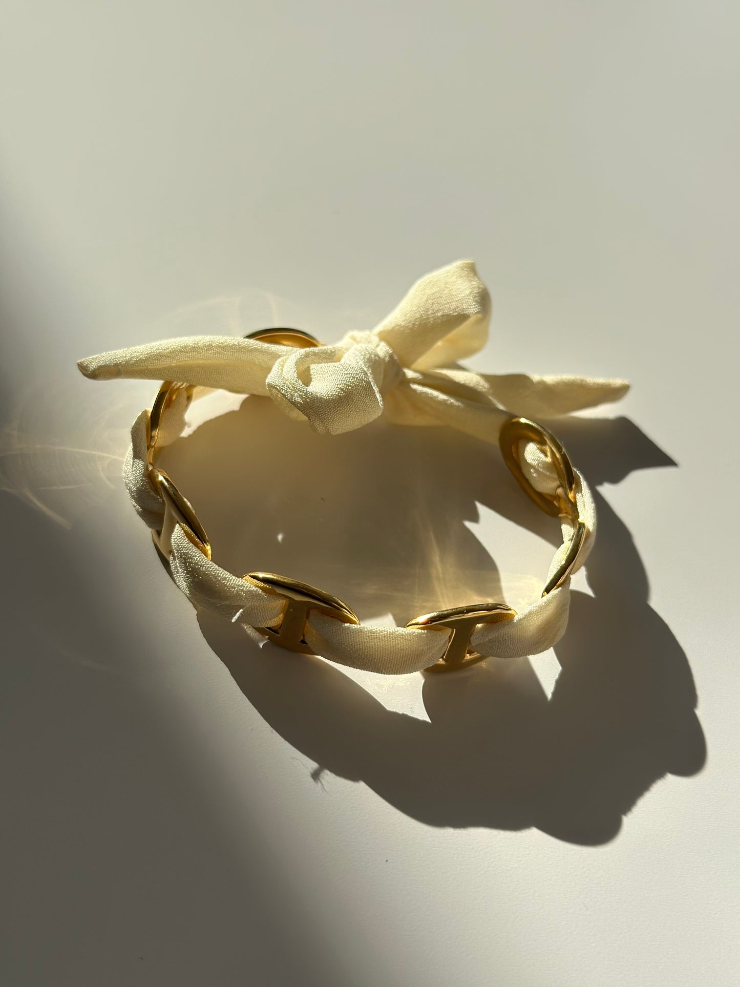Bracelet jonc avec tissu