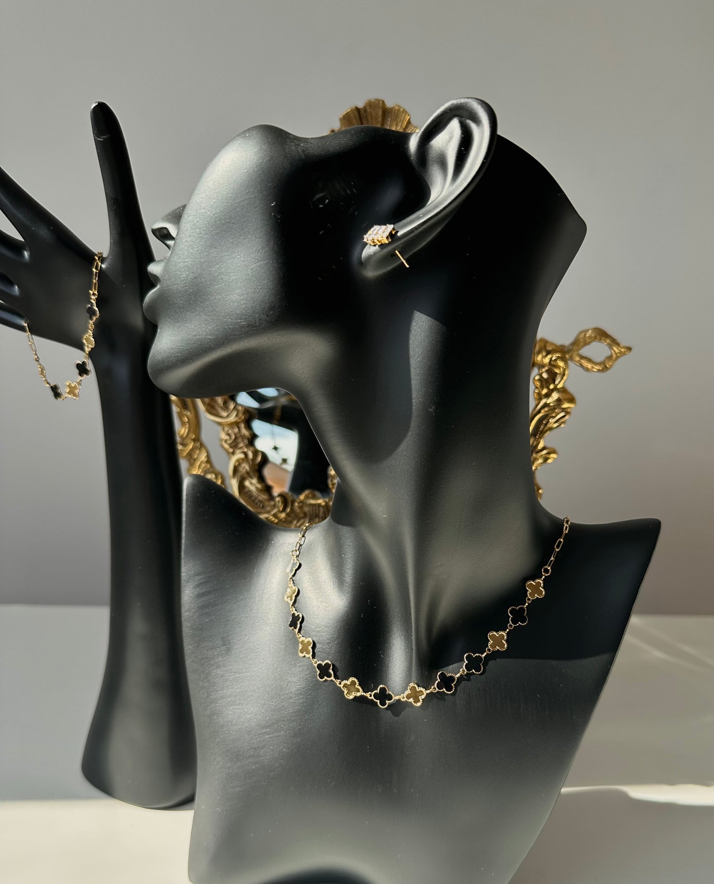 Collier trèfle bicolore