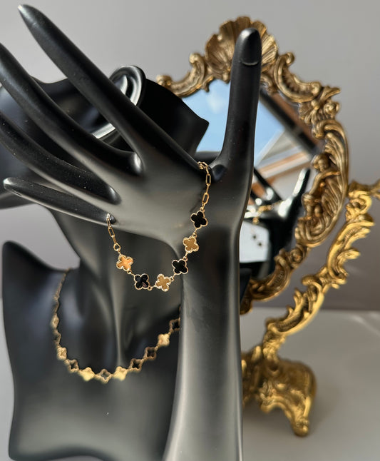 Bracelet trèfle bicolore