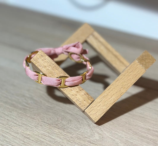 Bracelet jonc avec tissu