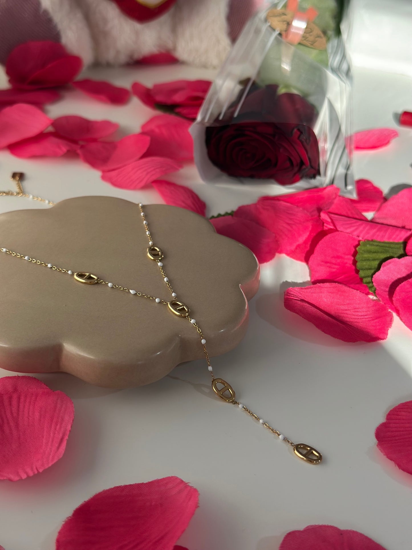 Collier trio blanc