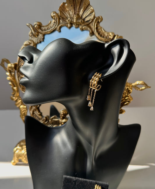 Boucle d’oreille 3 strass
