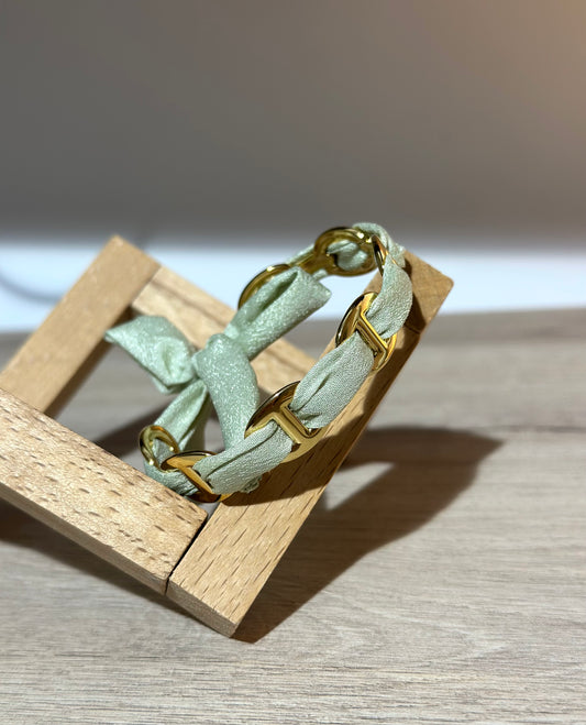 Bracelet jonc avec tissu