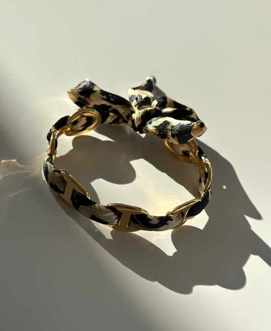 Bracelet jonc avec tissu