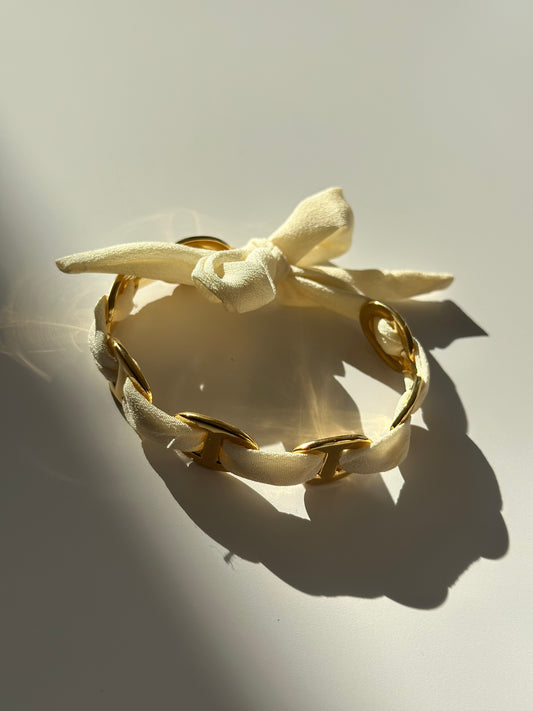 Bracelet jonc avec tissu