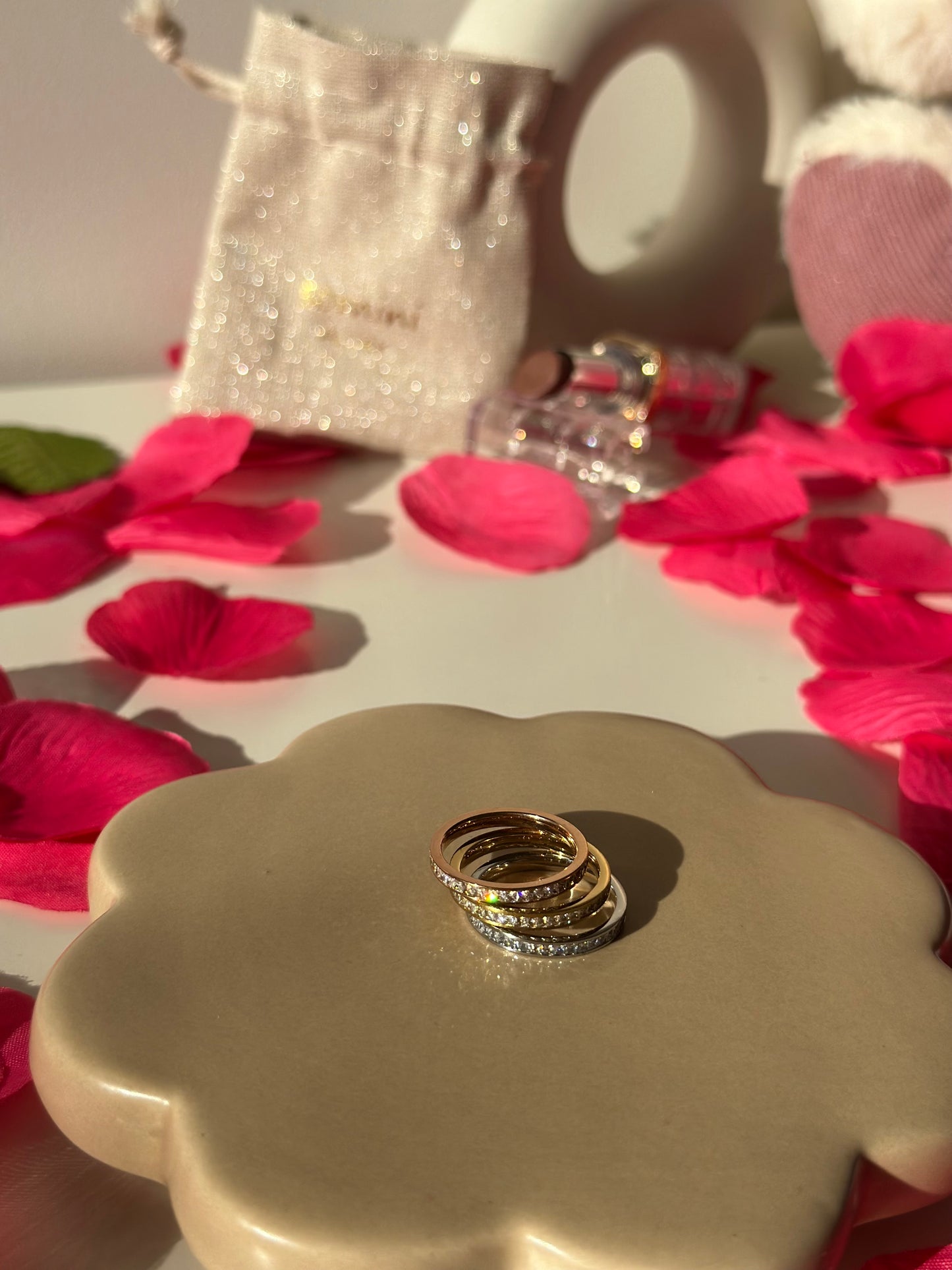 Bague trio tricolore